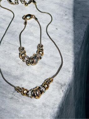 Chicos retired Gold-Tone Women's Necklace and Bracelet Set. Like new!